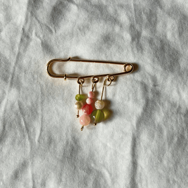 Broszka stalowa z unikatowymi, ręcznie wykonanymi elementami #2