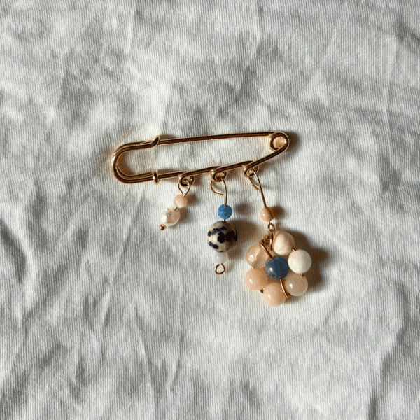 Broszka stalowa z unikatowymi, ręcznie wykonanymi elementami #5