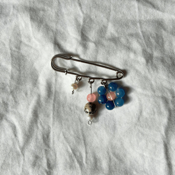 Broszka stalowa z unikatowymi, ręcznie wykonanymi elementami #6