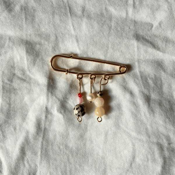 Broszka stalowa z unikatowymi, ręcznie wykonanymi elementami #7