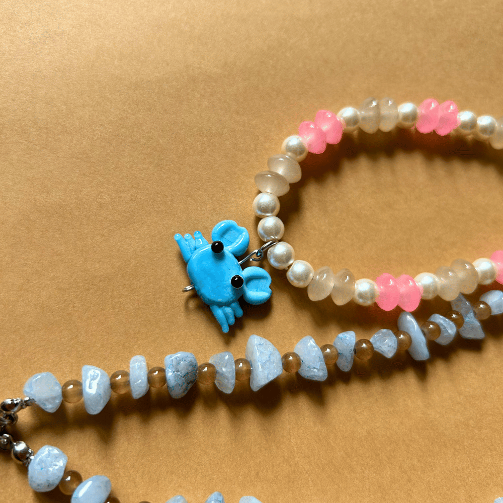 Szklany naszyjnik z homarem ze szkła lampwork - obrazek 4