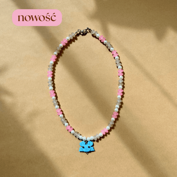 Szklany naszyjnik z homarem ze szkła lampwork