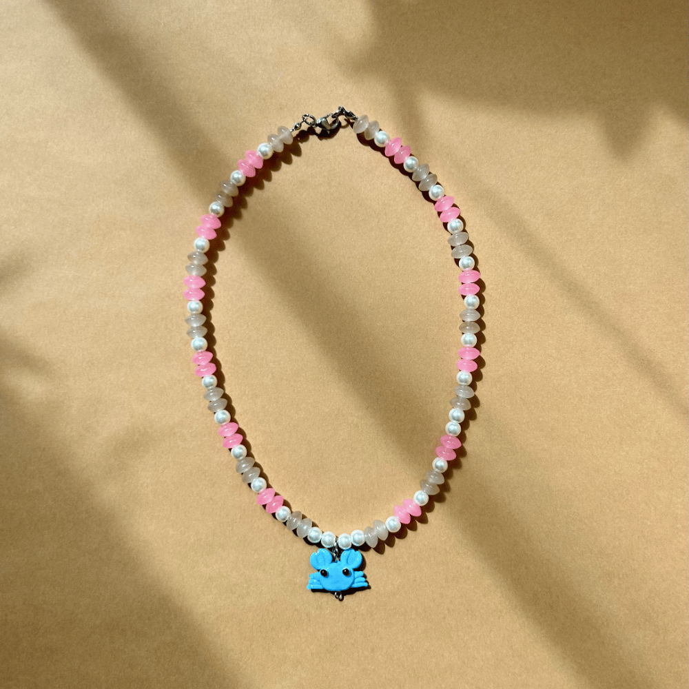 Szklany naszyjnik z homarem ze szkła lampwork - obrazek 2