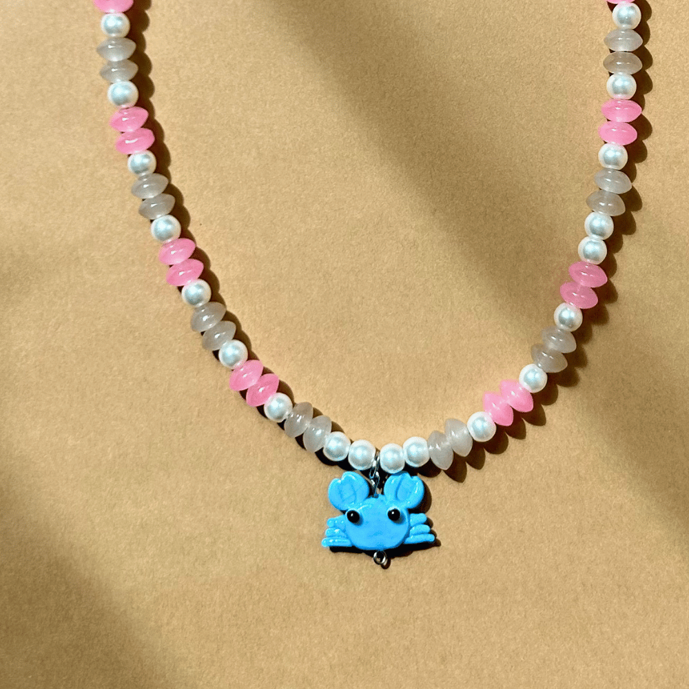 Szklany naszyjnik z homarem ze szkła lampwork - obrazek 3