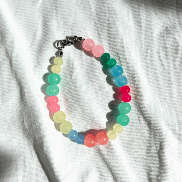 Bransoletka szklana PASTELE 8mm + 6mm OTOK